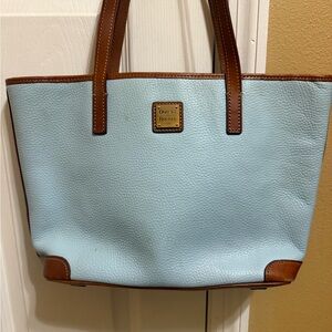 Dooney & Bourke Sky Blue and Tan Tote